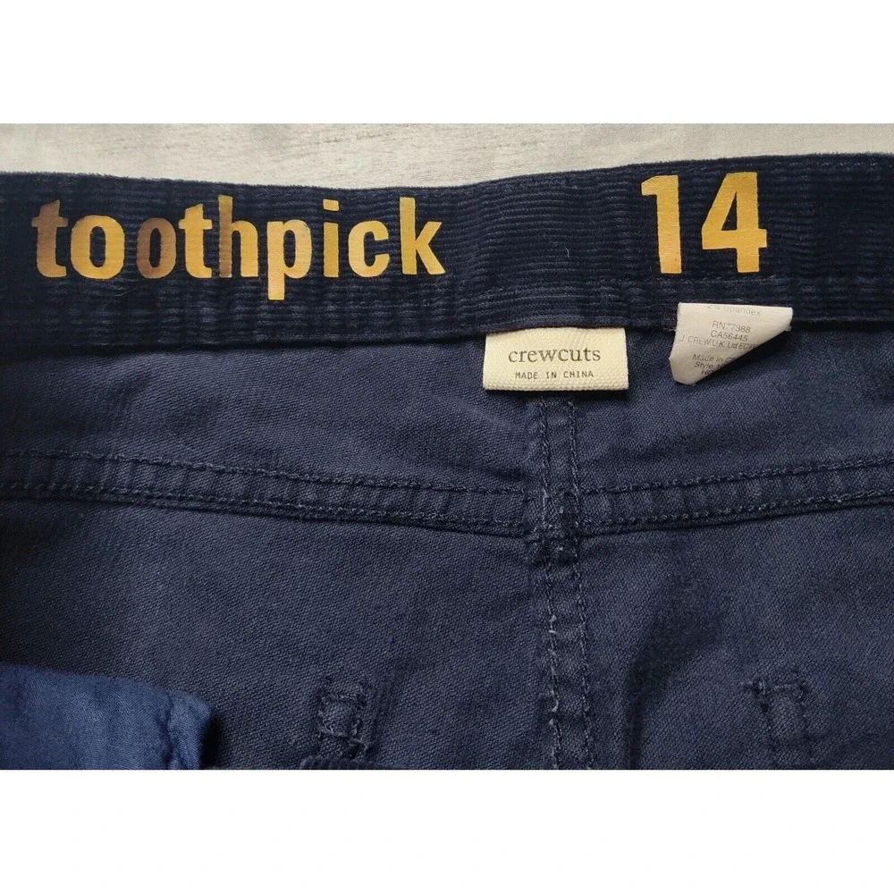 J. CREW‎ CREWCUTS TOOTHPICK Girls Size 14 Blue Cotton Flex Corduroy Pants